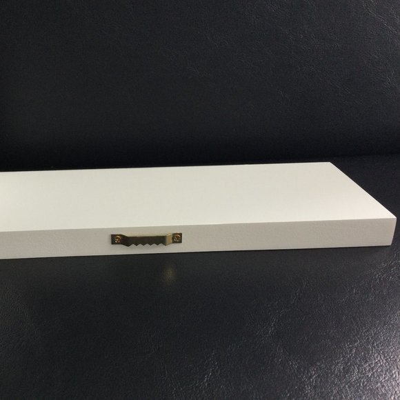 Hand Crafted White Wooden Wall Shelf - Picture 4 of 5